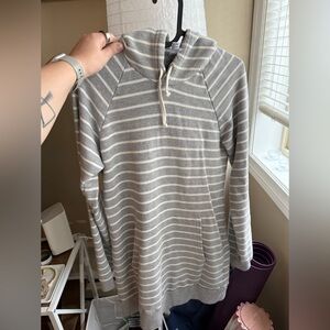 American Apparel Striped Long Hoodie Sz S
